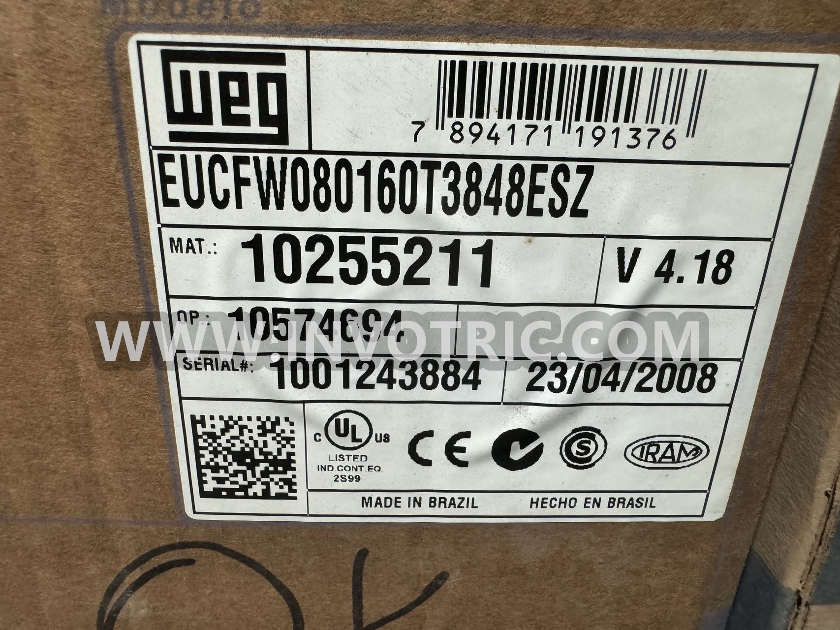 WEG Variable Speed Drive CFW08-2